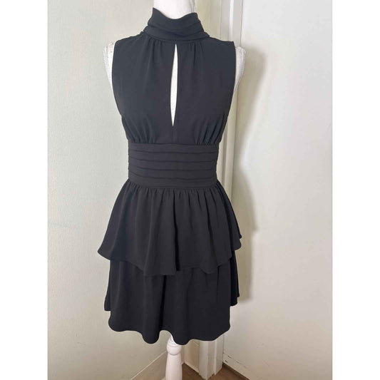 Amanda Uprichard Black Sleeveless Mini Dress with Key Hole Front Sz XS