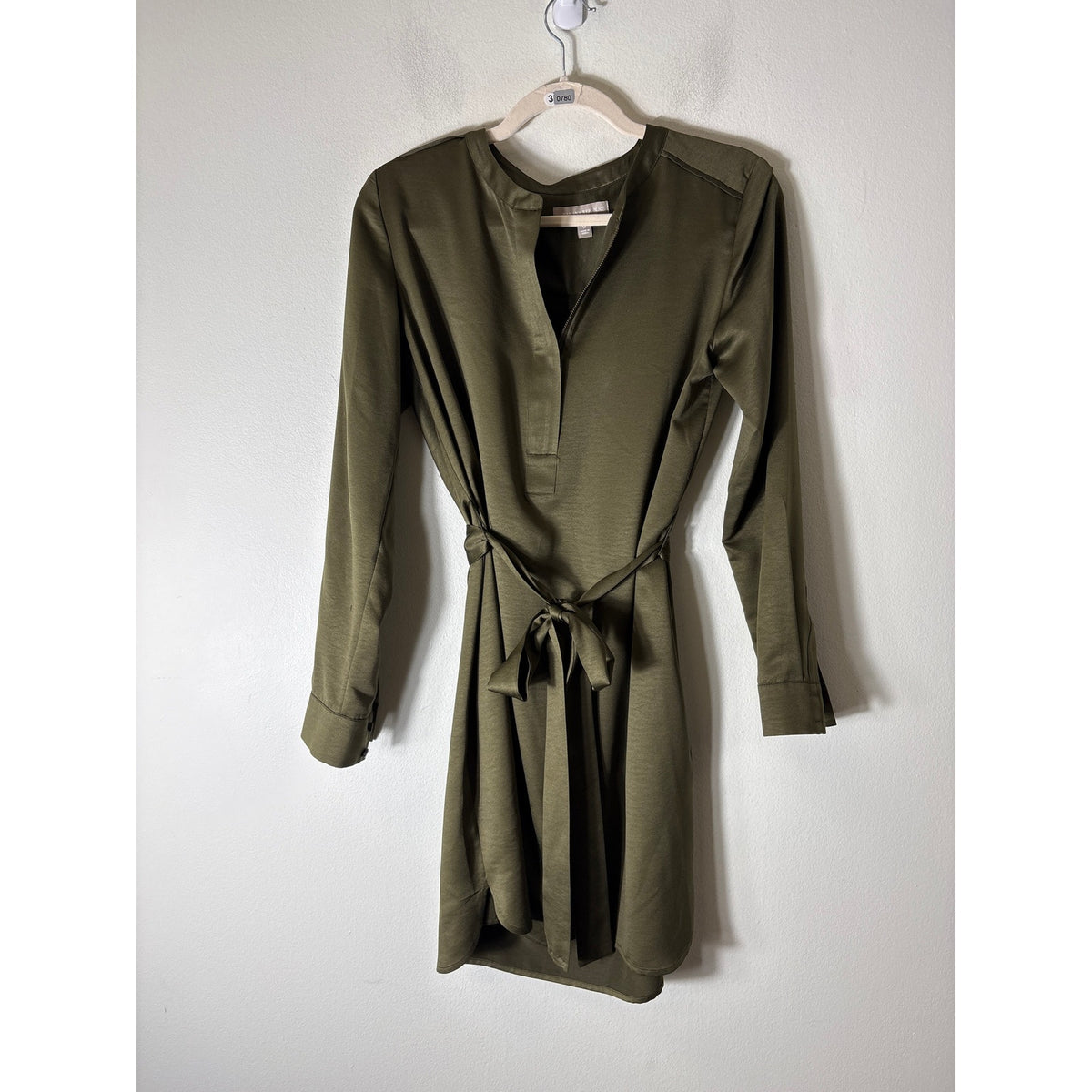 Banana Republic Dark Green Long Sleeve Knee Length Dress Sz 6