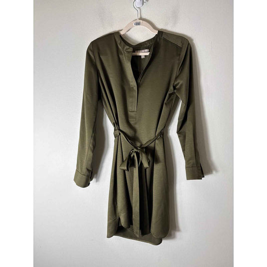 Banana Republic Dark Green Long Sleeve Knee Length Dress Sz 6