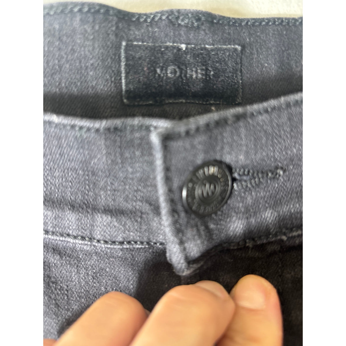 Mother Black "The Crop Step Fray" Straight Leg Denim Jean Sz 29