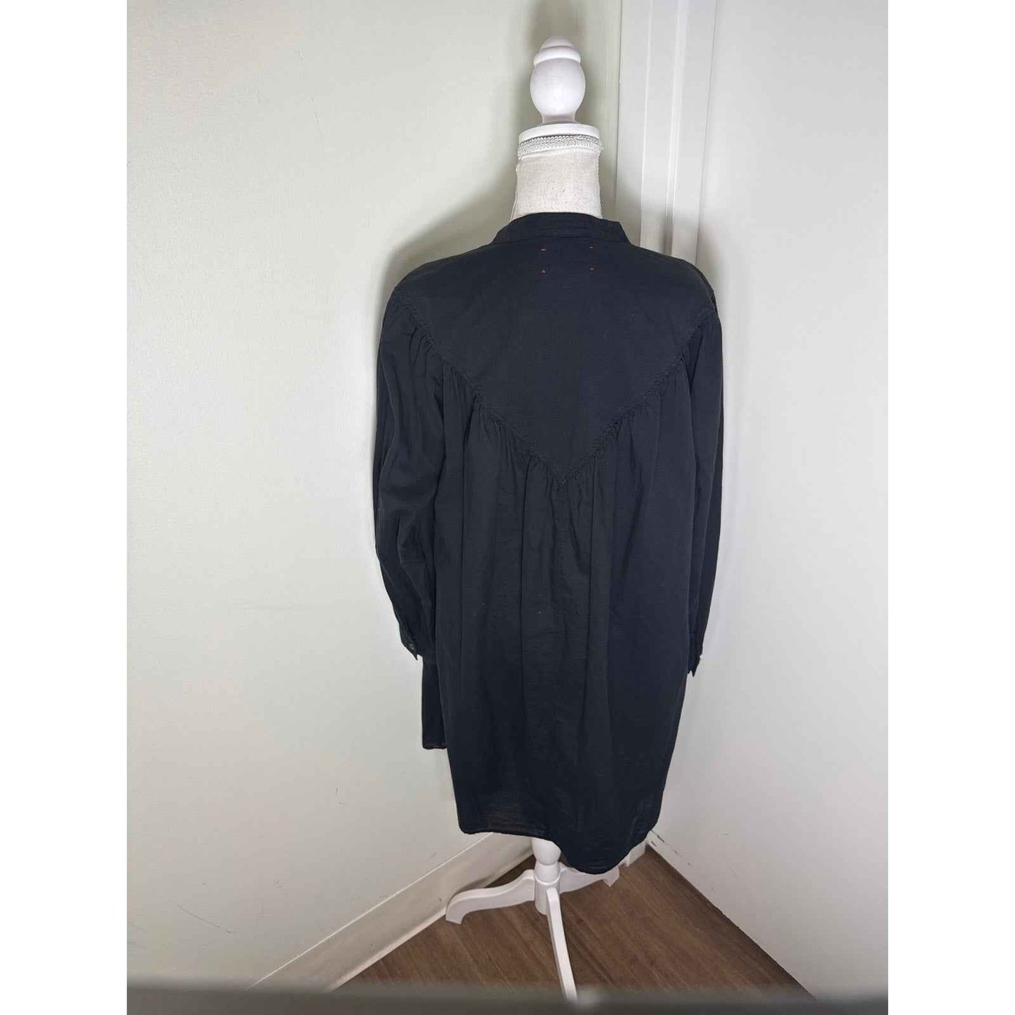 Xirena Black Cotton Shirt Dress Sz M