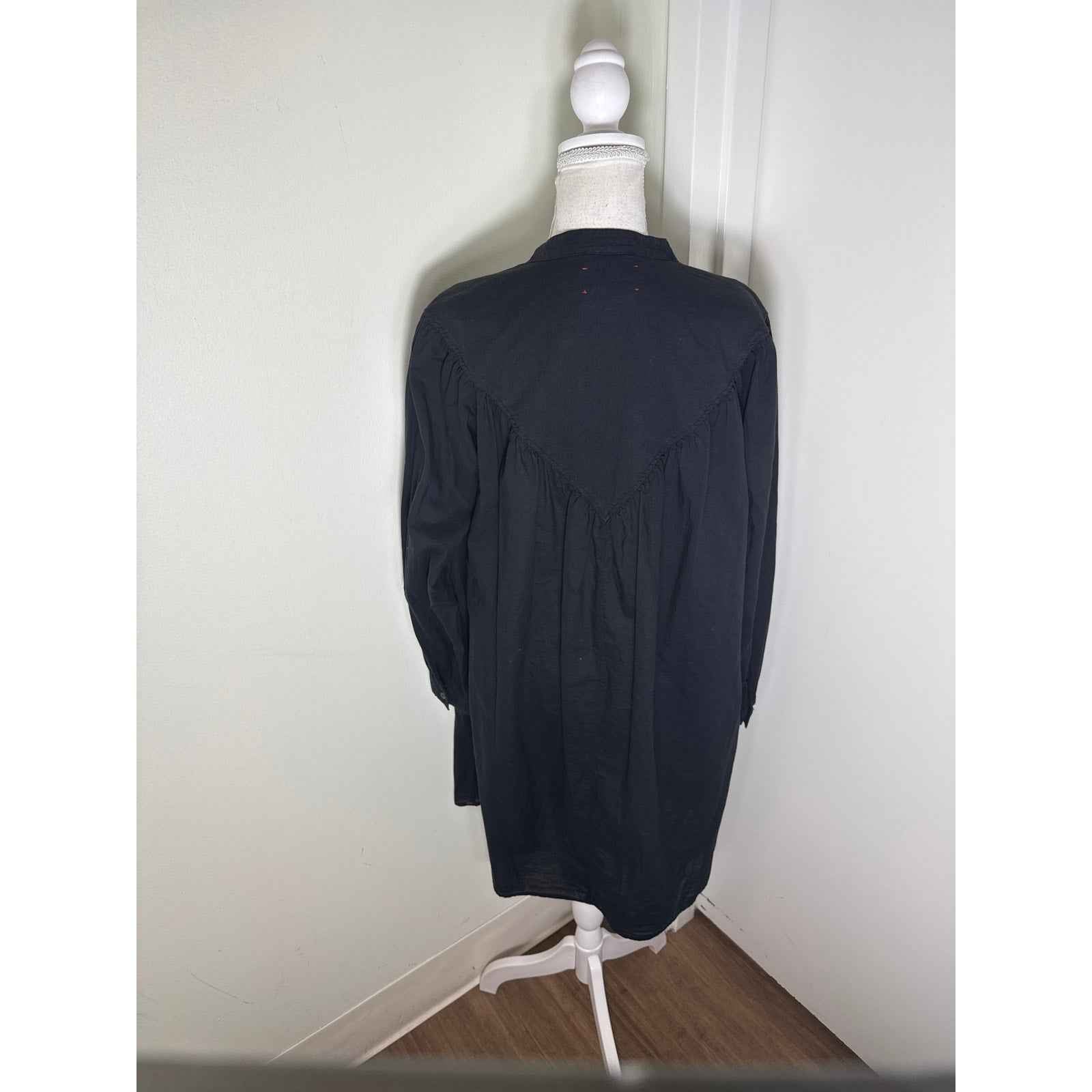 Xirena Black Cotton Shirt Dress Sz M