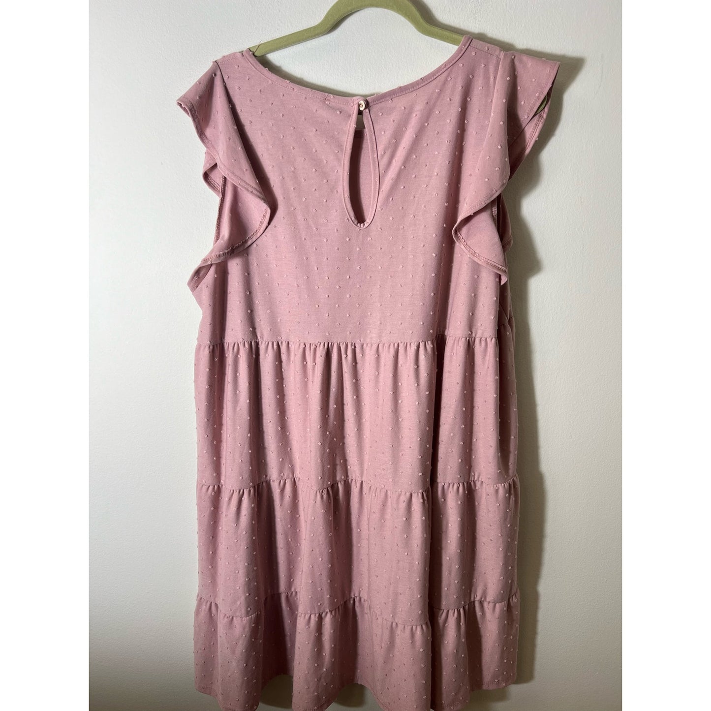 ChicSoul Pink Flutter Sleeve Knee Length Dress Sz 1X
