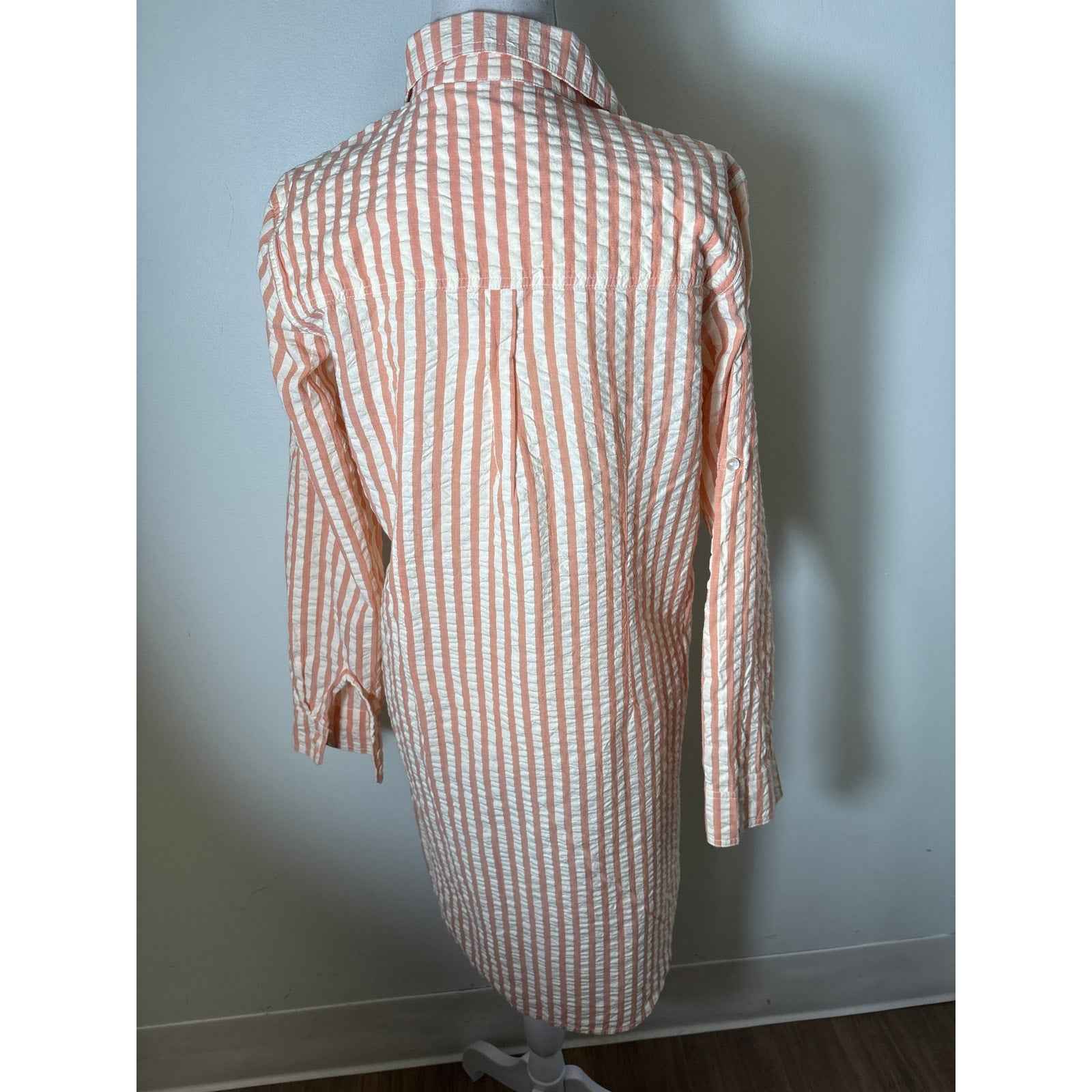 NWT Roller Rabbit Coral Stripe Shirt Dress Sz S