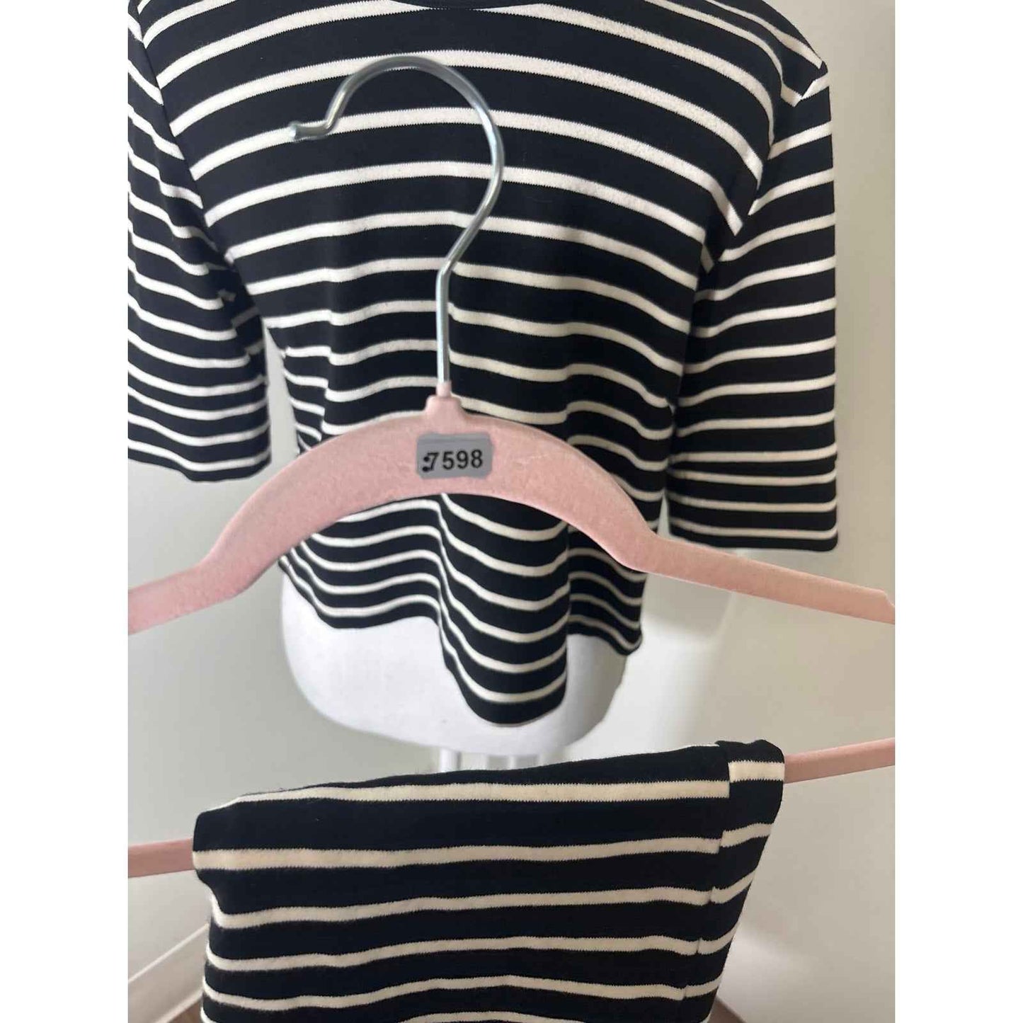 Buru Black and White Stripe Pants Set Sz XS