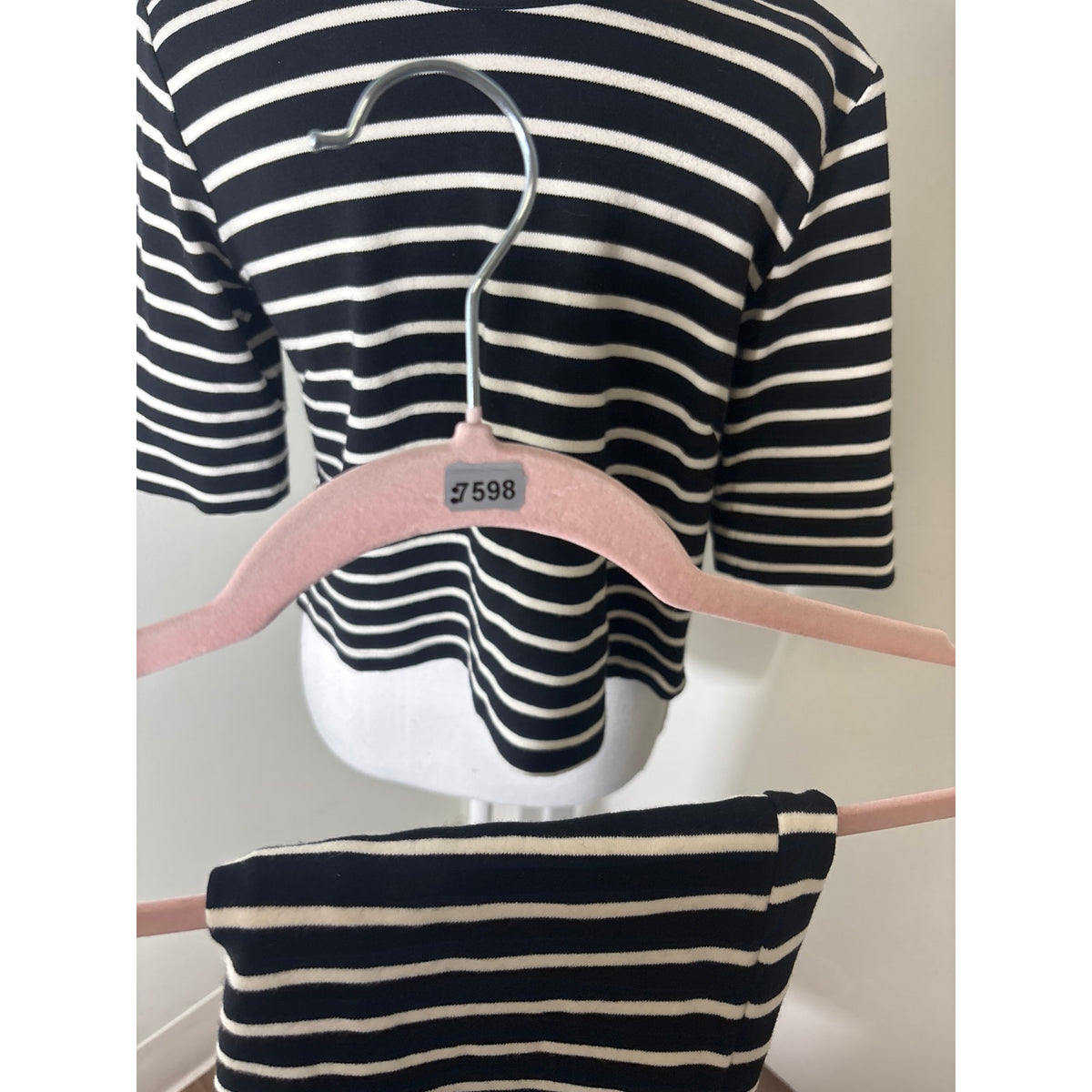 Buru Black and White Stripe Pants Set Sz XS