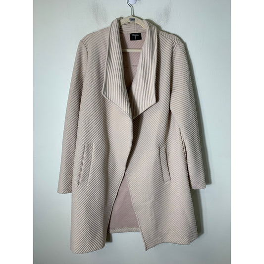 Tahari Cream Ribbed Cardigan Sz L