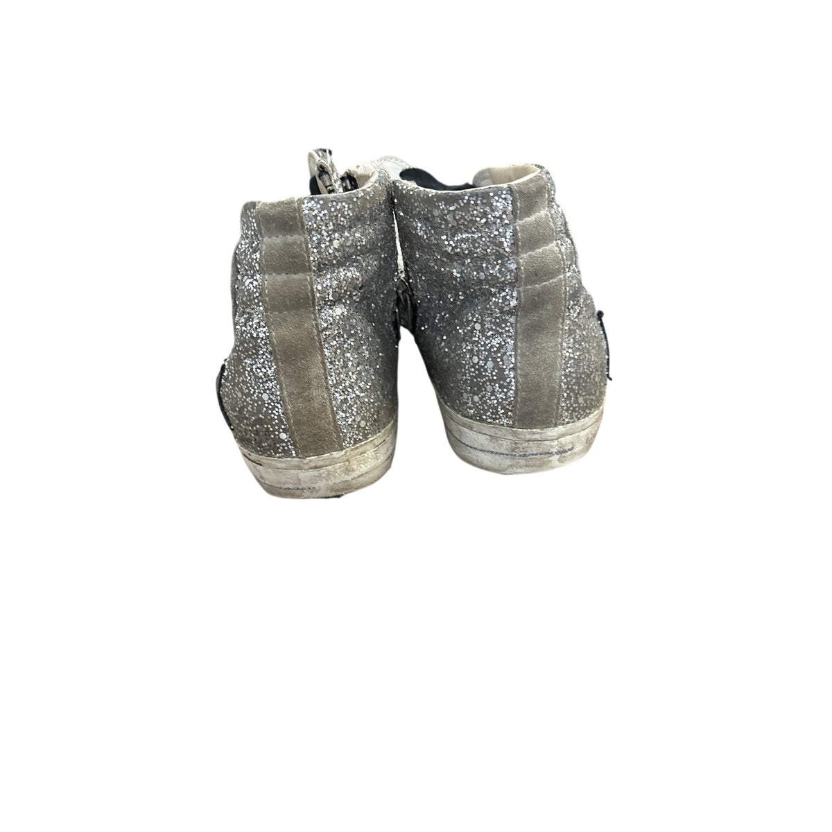 Golden Goose Black and Silver Glitter High Tops Sz 37