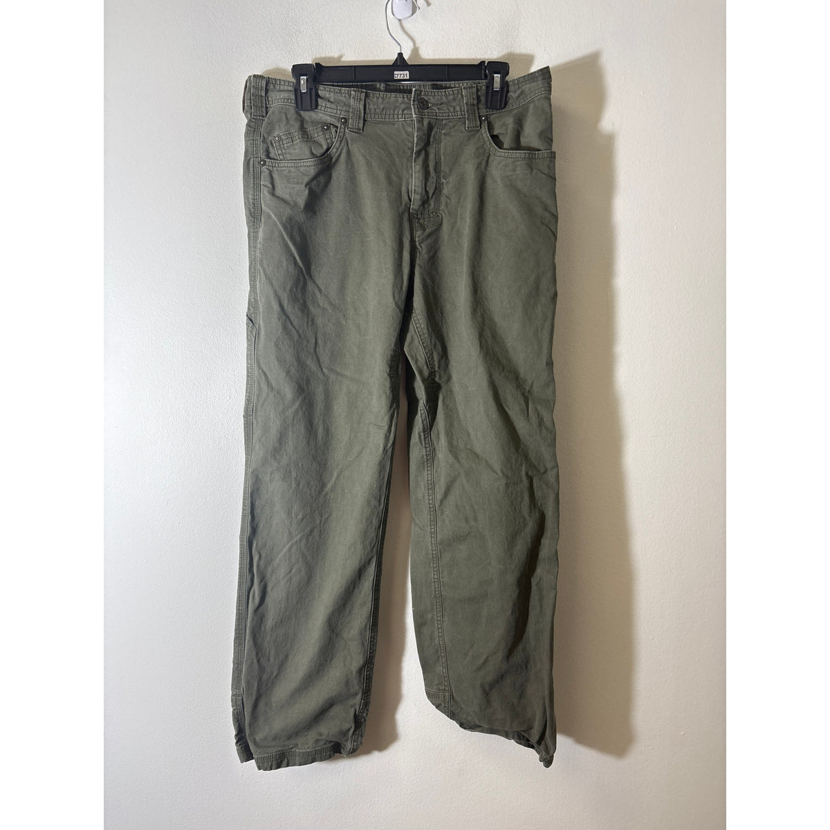 Mens Prana Green Flat Front Pants Sz 34/30