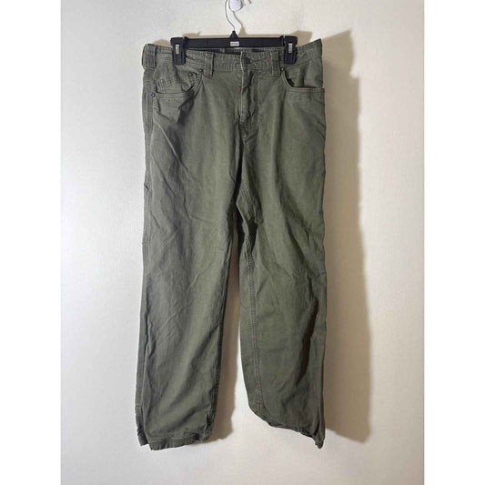 Mens Prana Green Flat Front Pants Sz 34/30