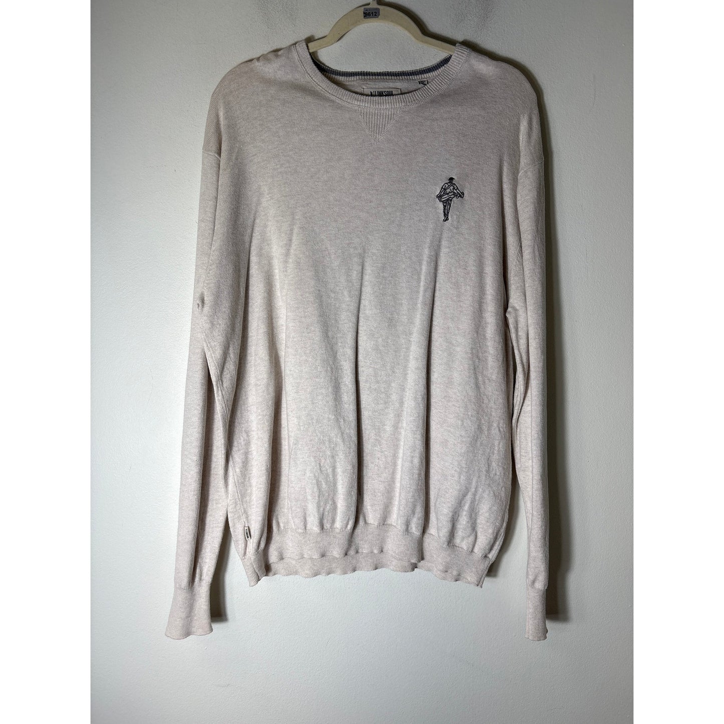 Men's Link Soul Off White Long Sleeve Knit Sweater Sz L