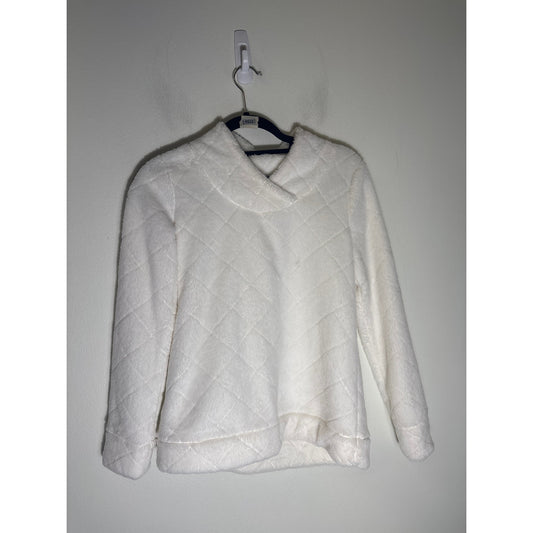 Talbot's White Long Sleeve Faux Fur Pullover Sz P