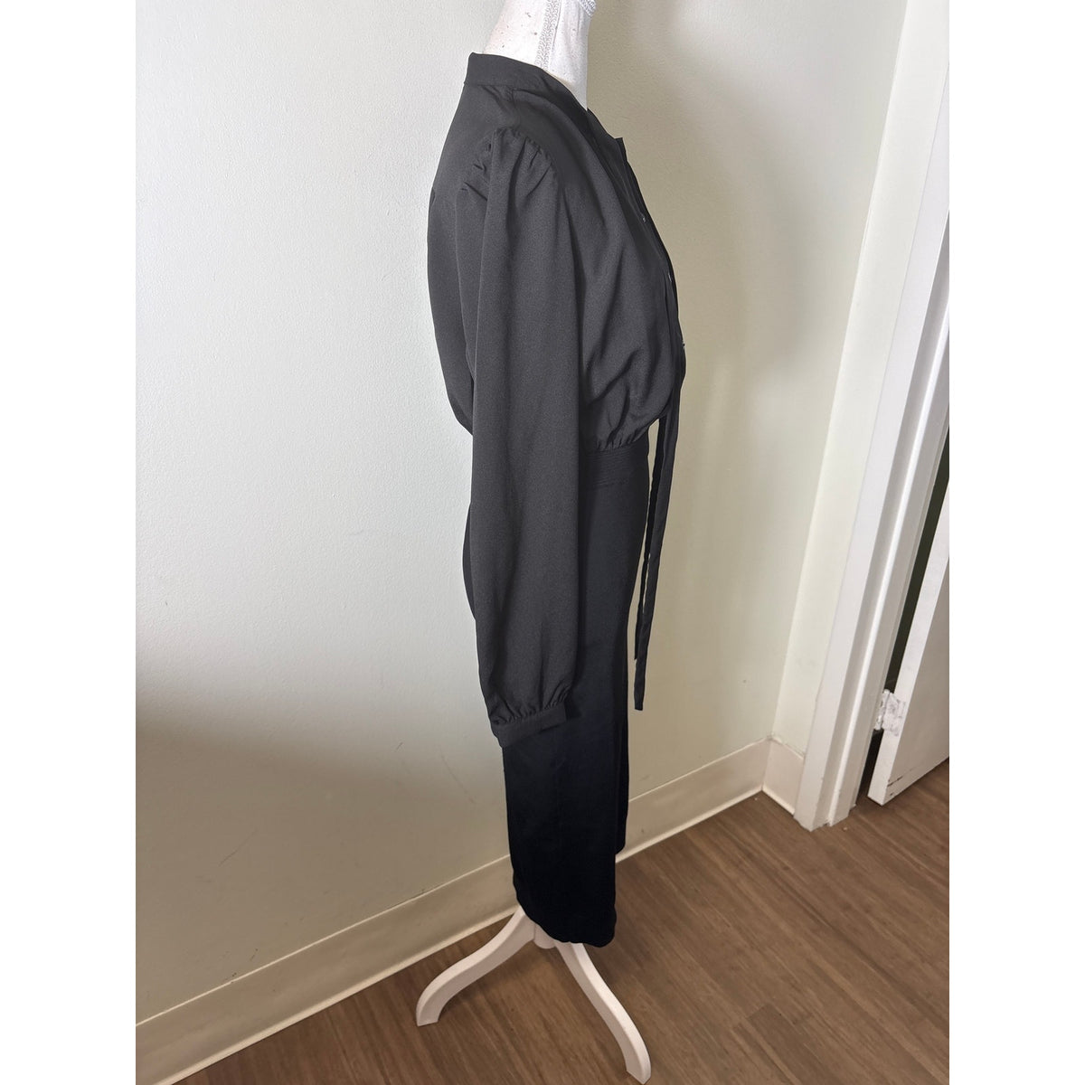 Ted Baker London Black Mixed Media Long Sleeve Maxi Dress Sz 2