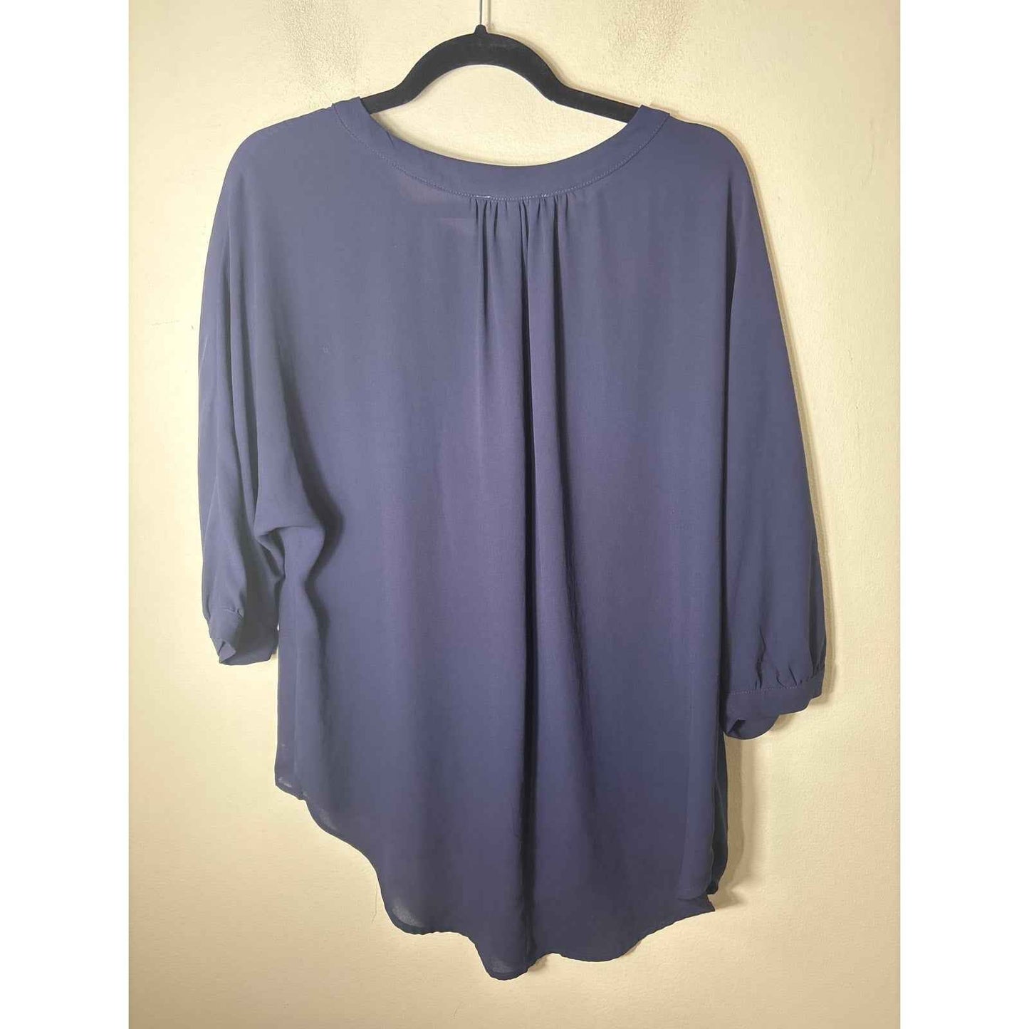 Glam Navy Long Sleeve Blouse Sz L