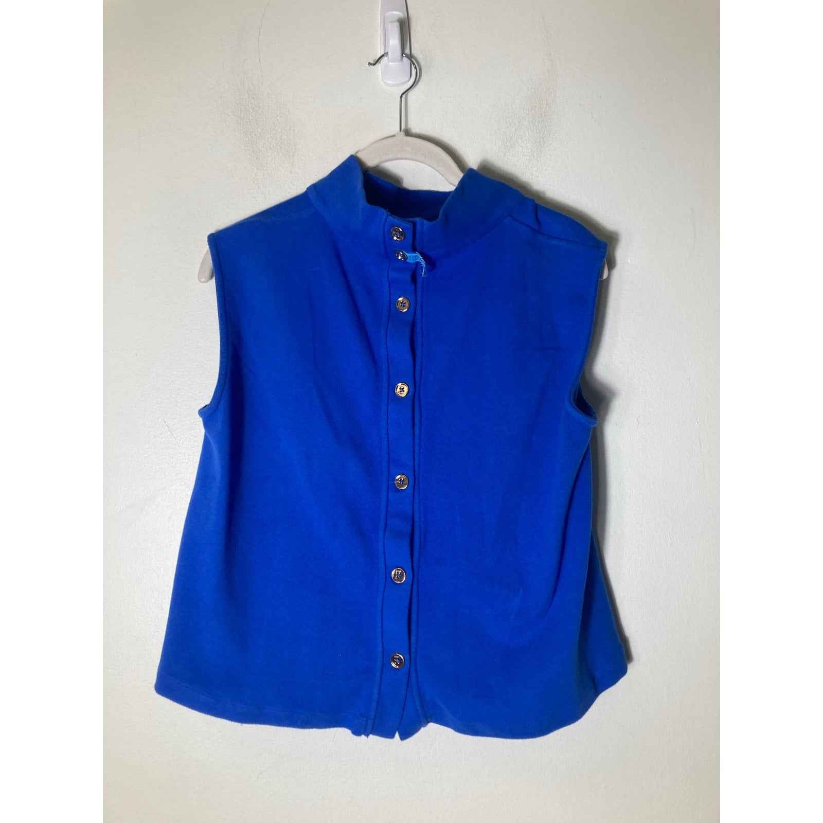 Buru Royal Blue Sleevless Mock Neck Top Sz S