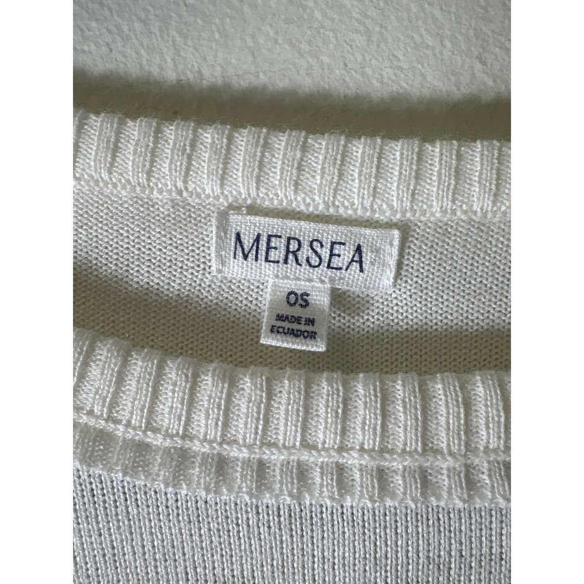 Mersea Off White Brown Stripe Long Sleeve Crew Neck Sweater Sz OS