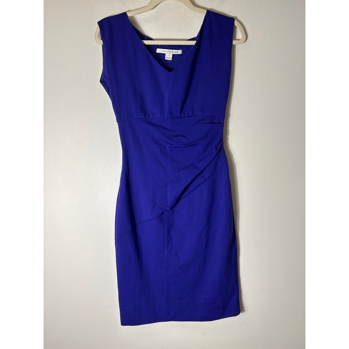 Diane Von Furstenberg Deep Purple Sleeveless Midi Dress Sz 2