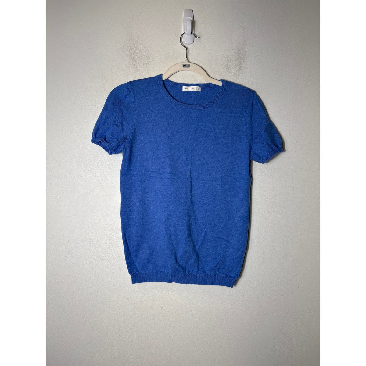 Active Usa Blue Short Sleeve Sweater Top Sz S