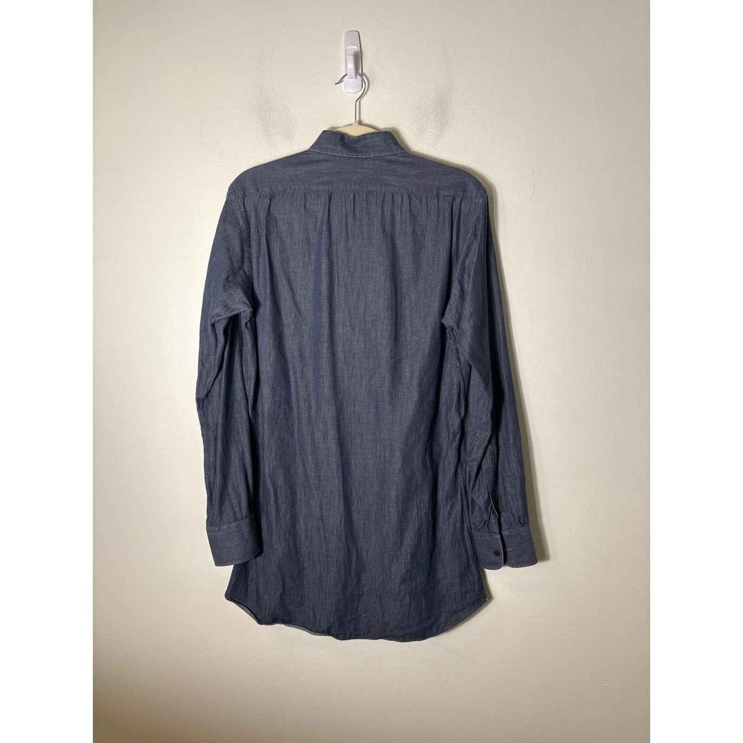 Men's Shaia's Dark Blue Long Sleeve Button Down Shirt Sz L