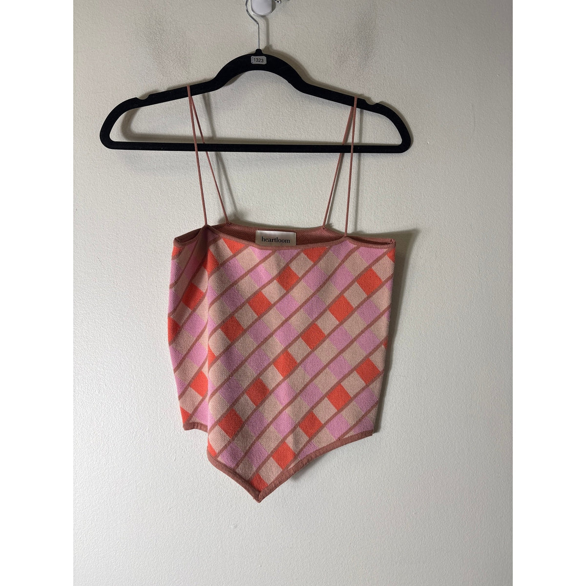 Heartloom Pink and Orange Diamon Knit Crop Top Sz S