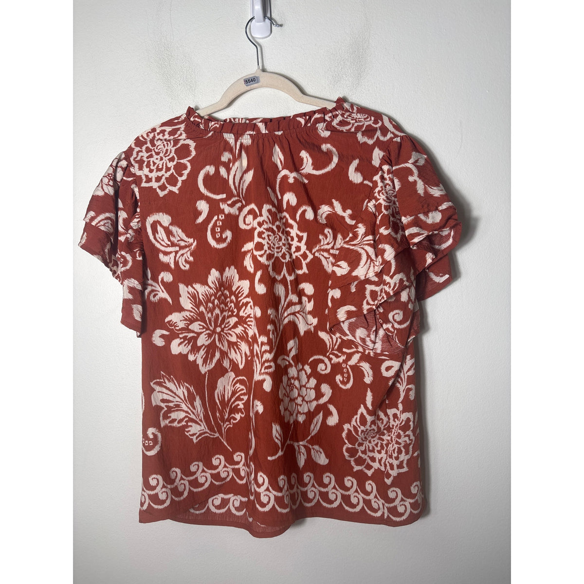 Ces Femme Brown and Cream Top sz L
