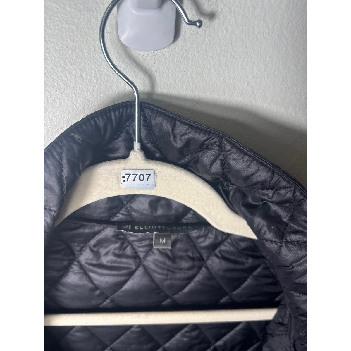 Elliott Lauren Long Sleeve Black Light Weigh Puffer Coat Sz M