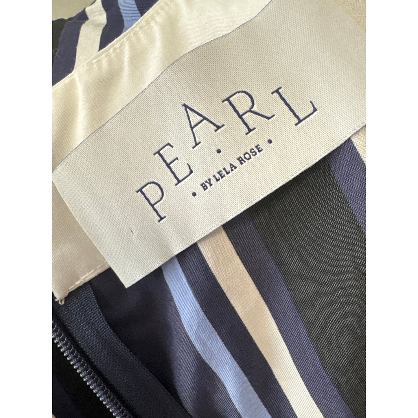 Pearl by Lela Rose Navy Blue Flutter Sleeve Cotton Tunic Dress Sz L