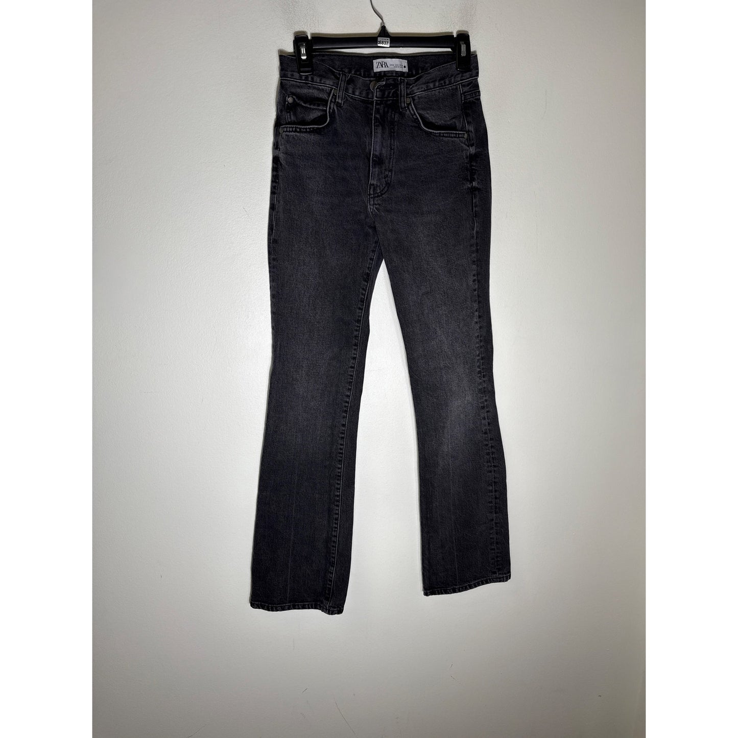 Zara Black Straight Leg Denim Jeans Sz 2