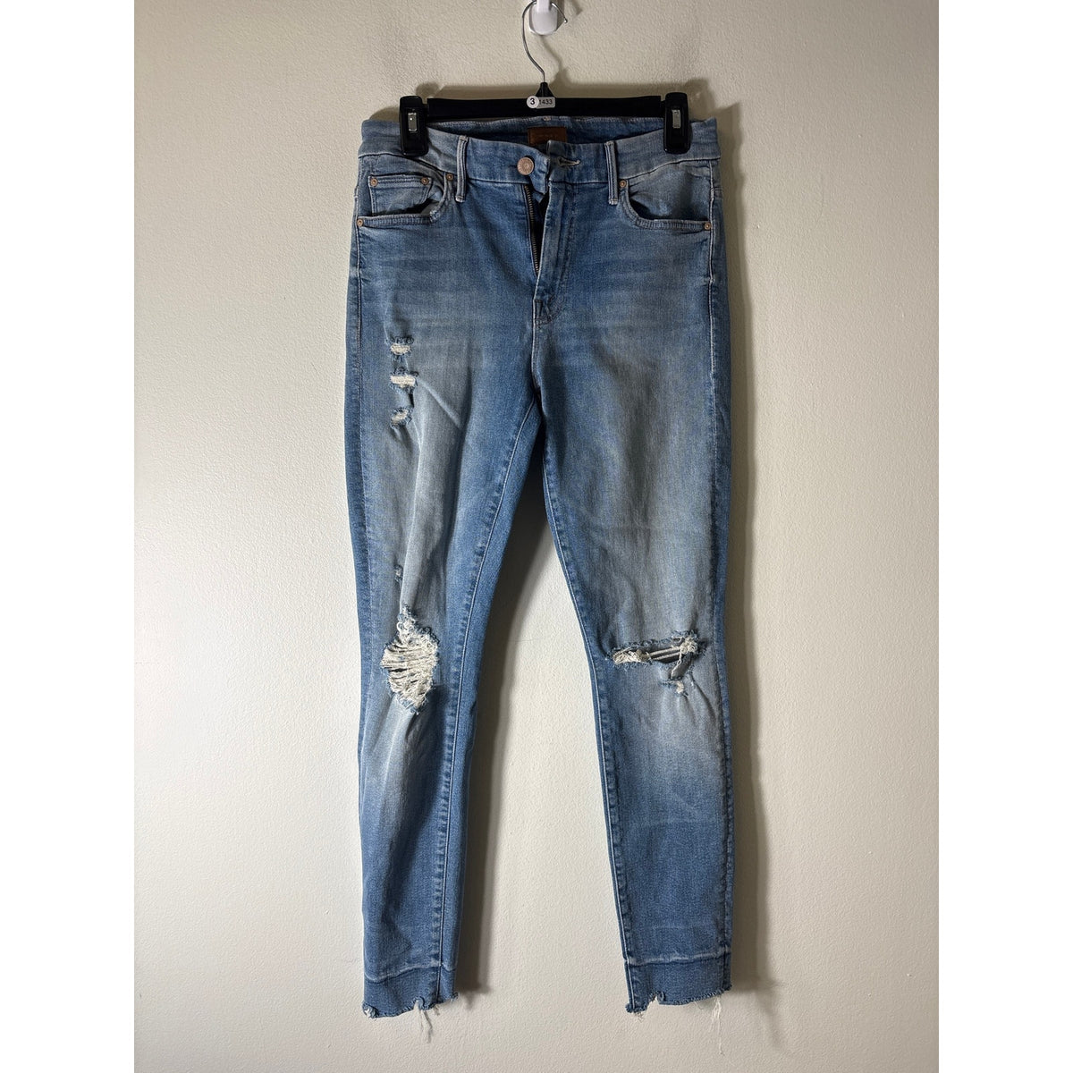 Mother High Waisted Looker Ankle Chew Denim Sz 29