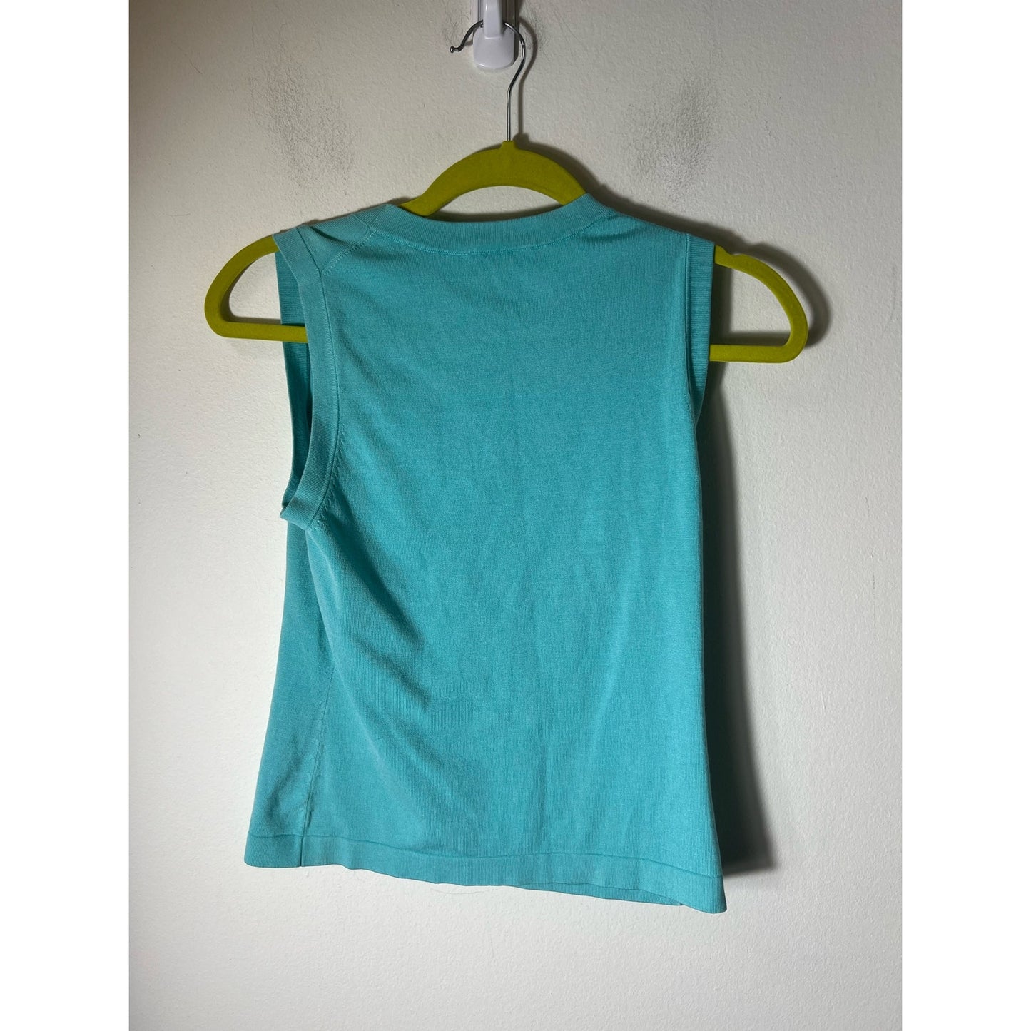 Ann Taylor Teal Blue Sleeveless Knit Shell S XS