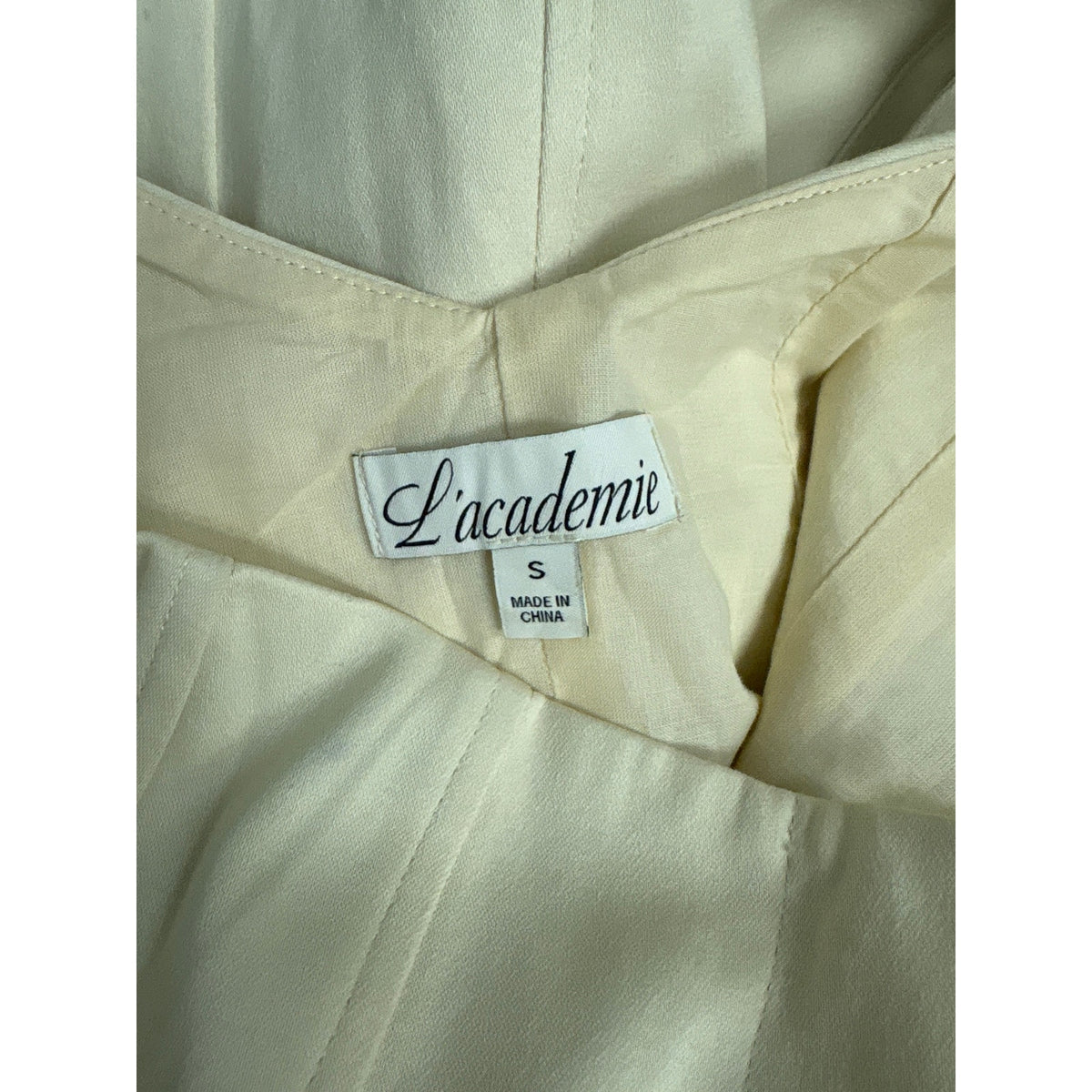 L'academie Cream Structured Front Pocket Mini Dress Sz S