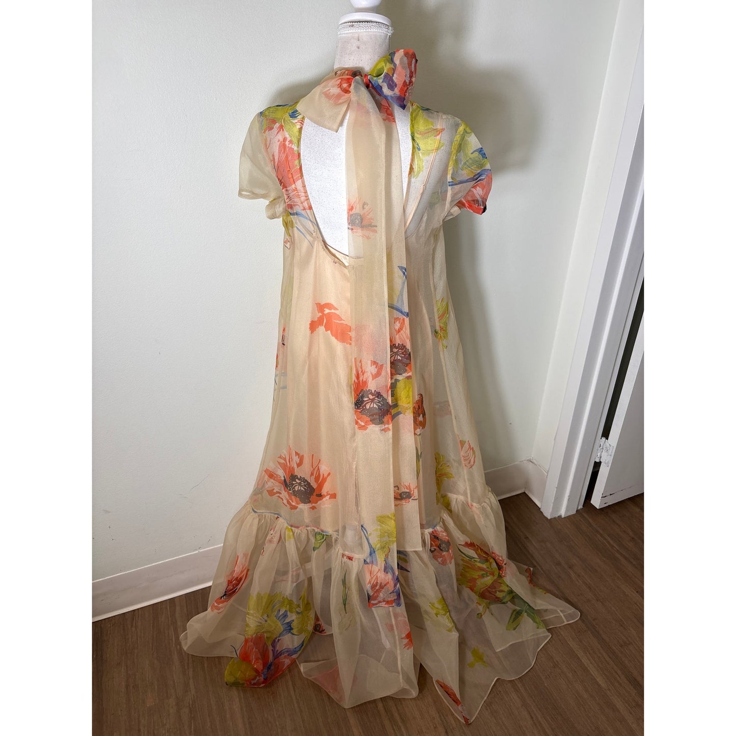 Staud Yellow Floral Gown Sz M