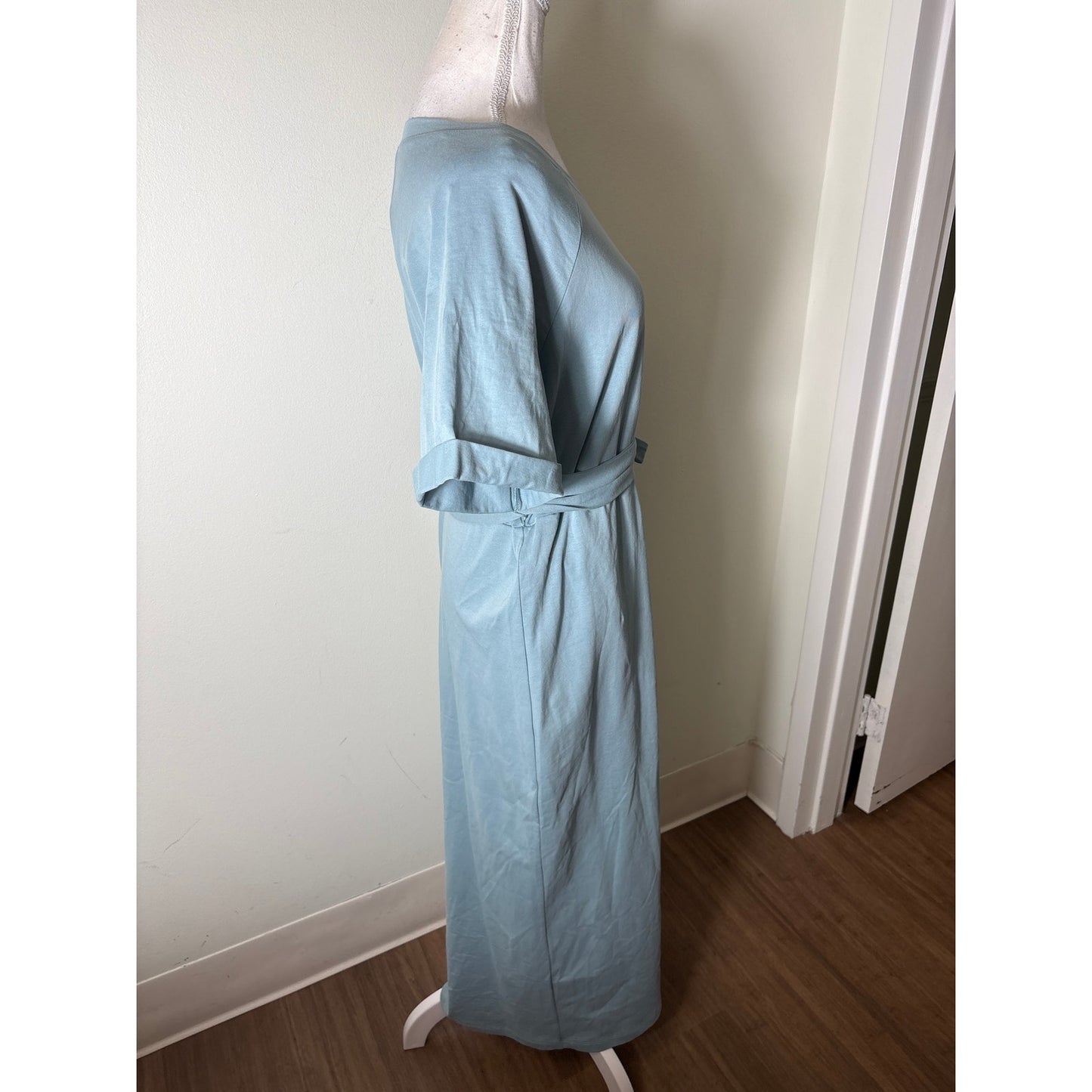 Tuckernuck Light Blue Cuffed Sleeve Tee Maxi Dress Sz M