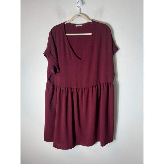 Chicsoul Burgandy Baby Doll Shirt Sz XL