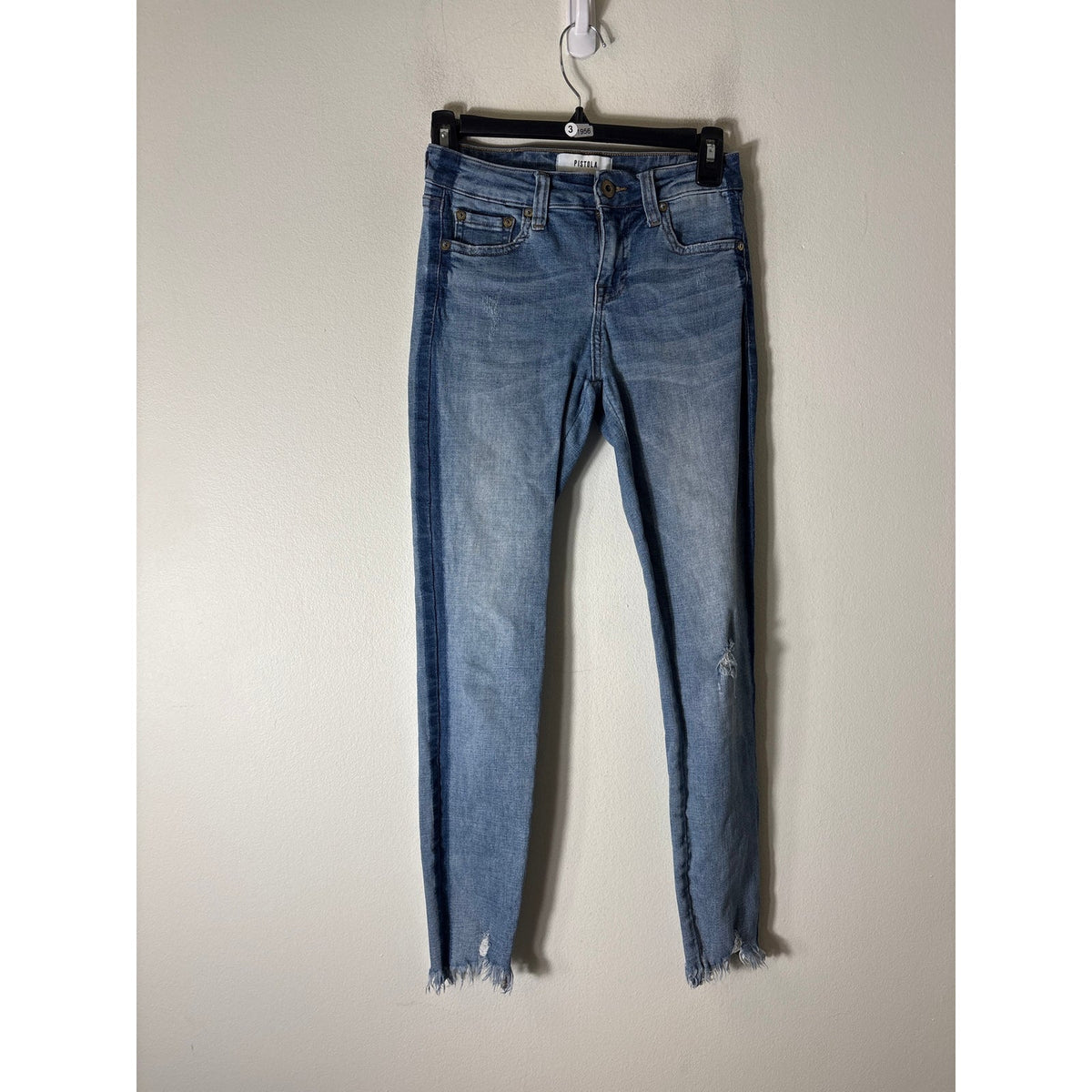 Pistola Blue 2-Toned Distressed Skinny Jeans Sz 25
