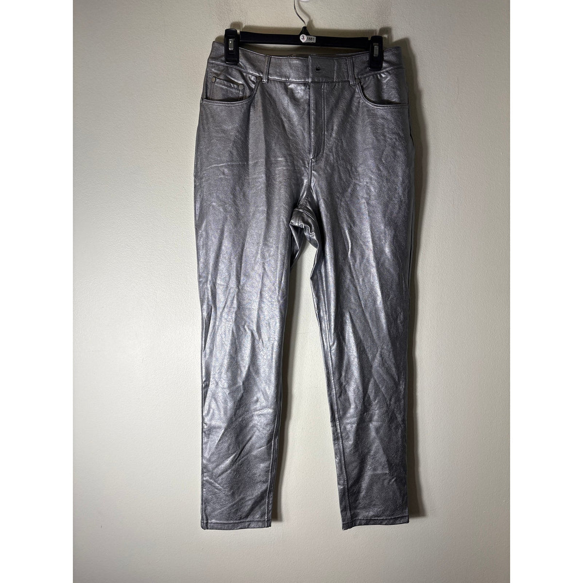 NWT Comando Metallic Silver Faux Leather Pants Sz M