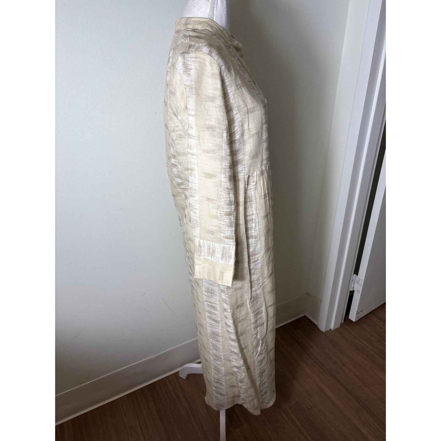 Tuckernuck Beige Long Sleeve Button Up Maxi Dress Sz S