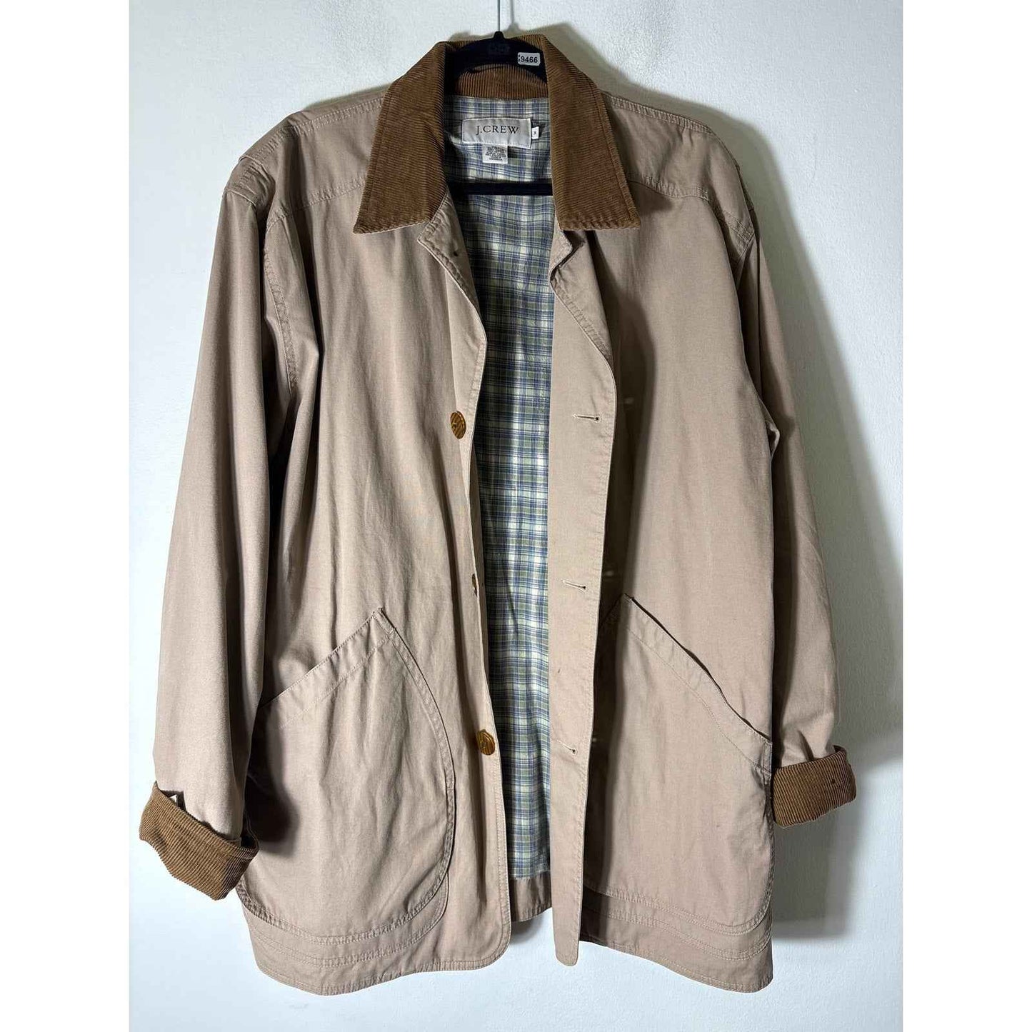 Mens J. Crew Tan Long Sleeve Cotton Barn Coat Sz M