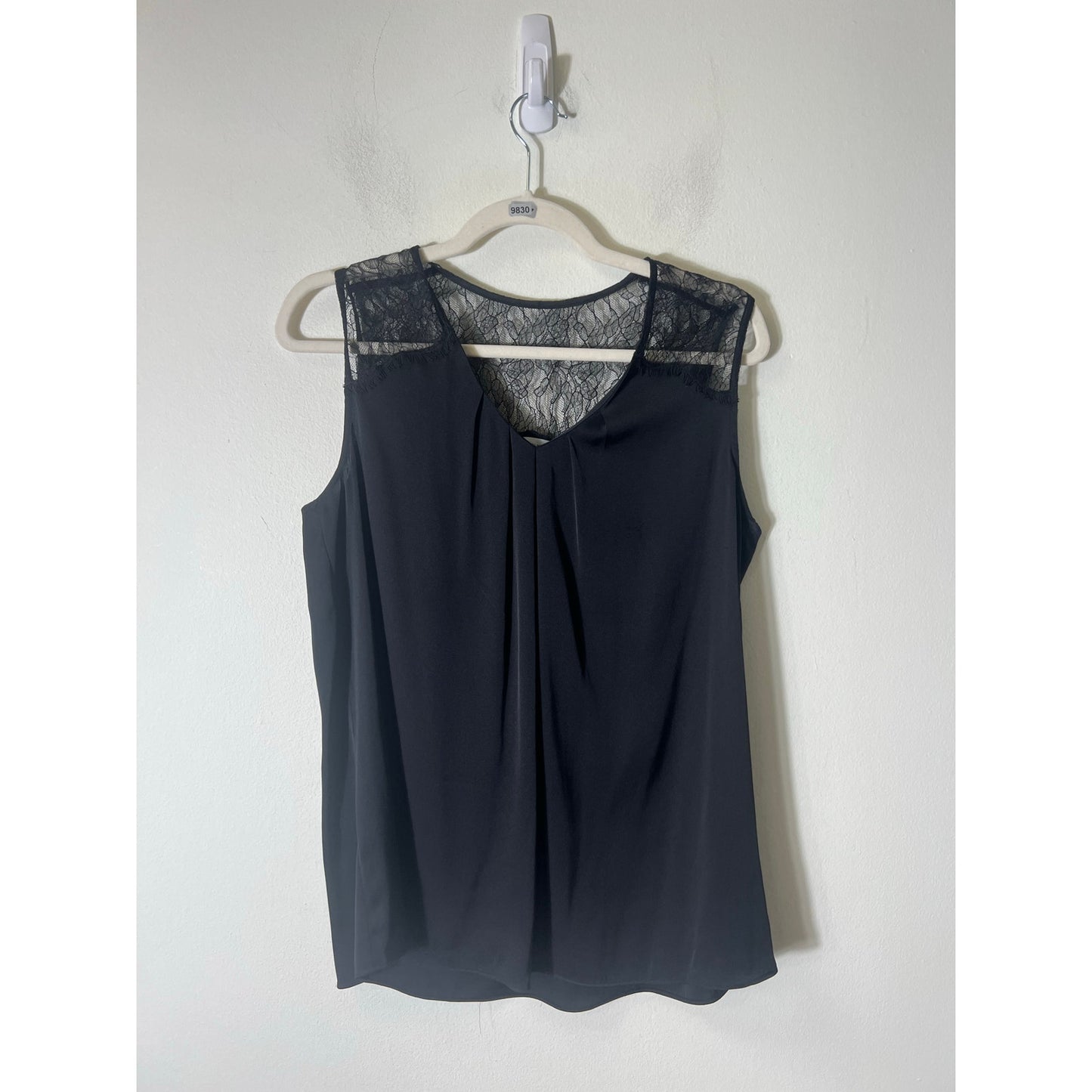 Classiques Entrier Black Sleeveless Lace Tank Sz M
