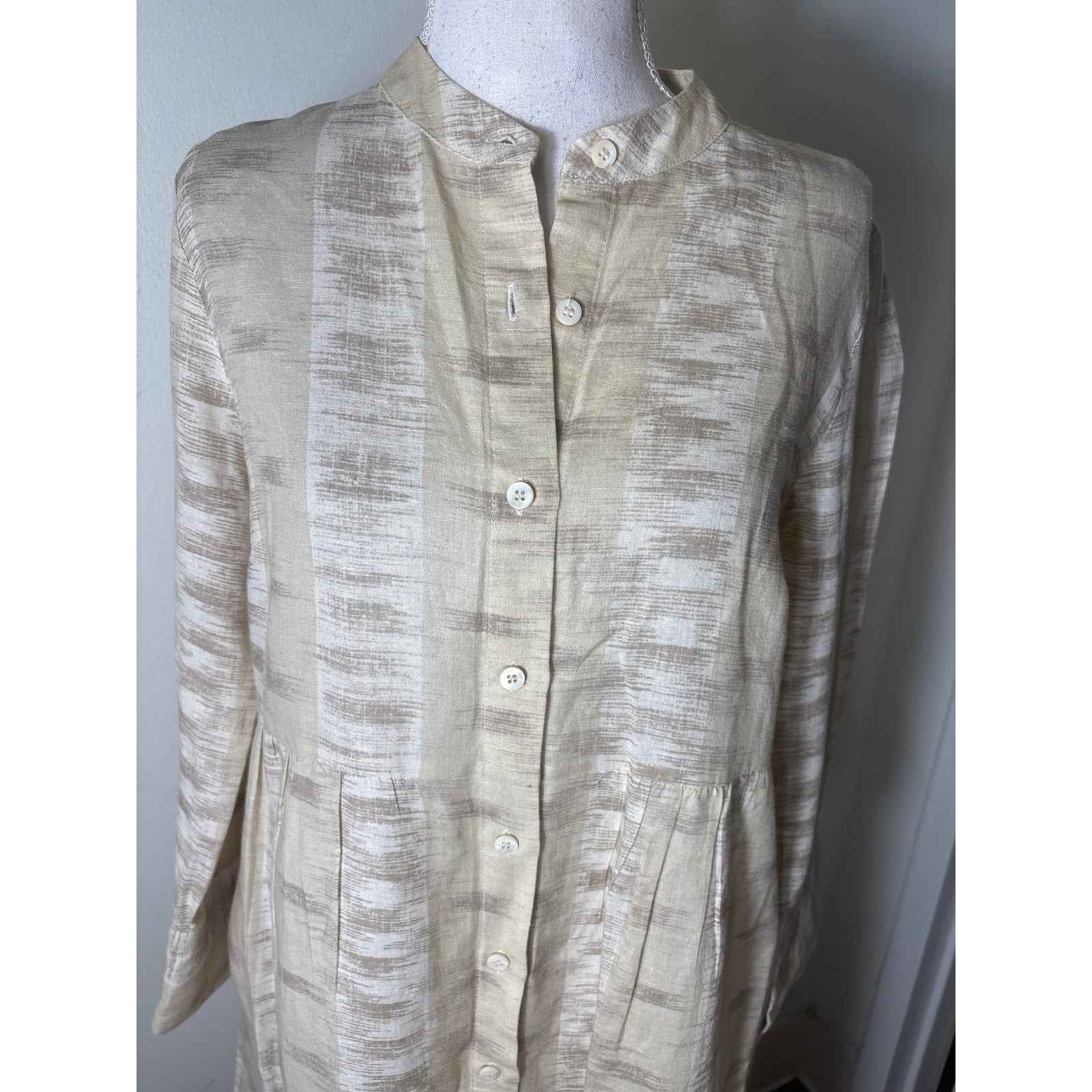Tuckernuck Beige Long Sleeve Button Up Maxi Dress Sz S
