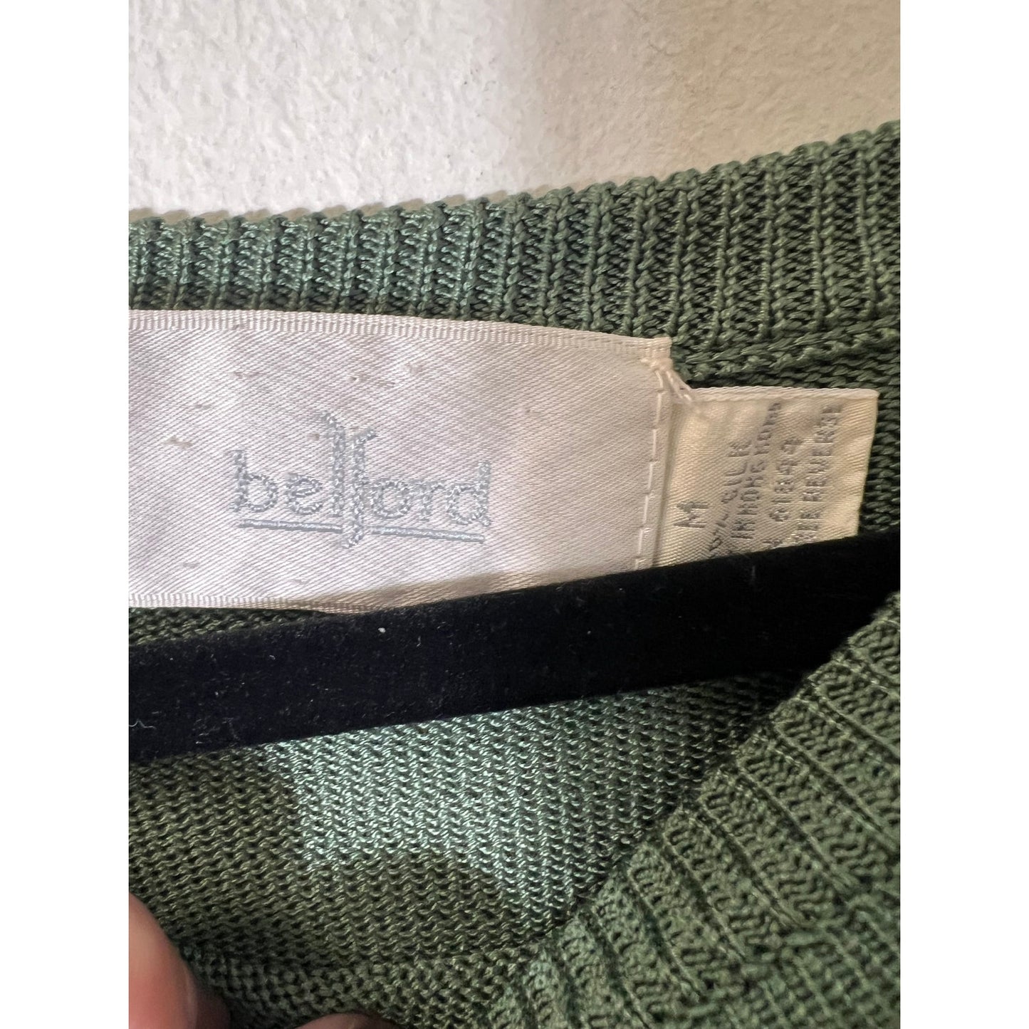 Belford Green Long Sleeve Knit Shirt Sz M