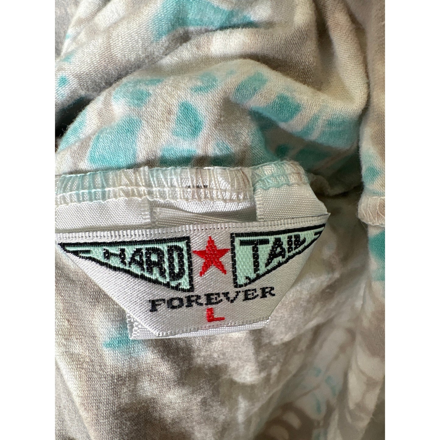 Hard Tail Gray Teal Tie Dye Long Sleeve Athletic Top Sz L