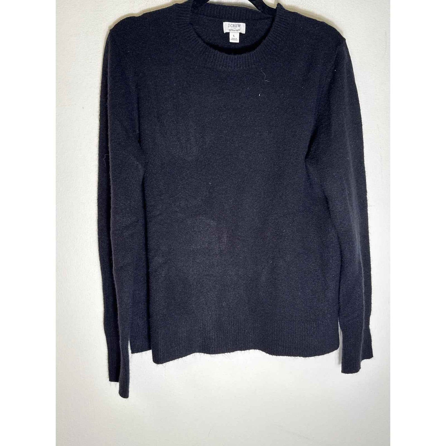 J. Crew Black "Extra Soft" Long Sleeve Sweater Sz L