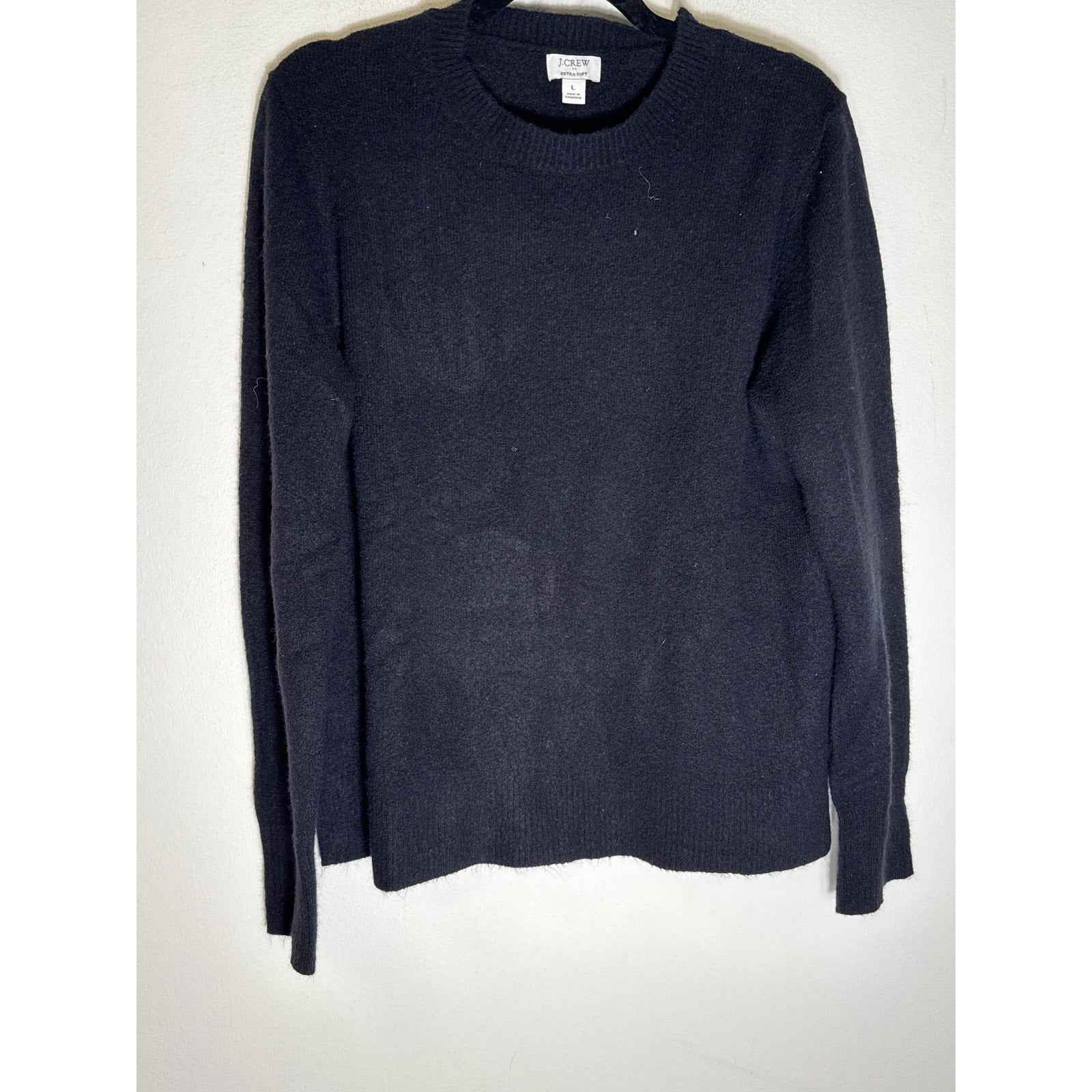 J. Crew Black "Extra Soft" Long Sleeve Sweater Sz L