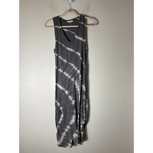 Z Supply Gray Tie Dye Sleeveless Cotton V Neck Maxi Dress Sz S