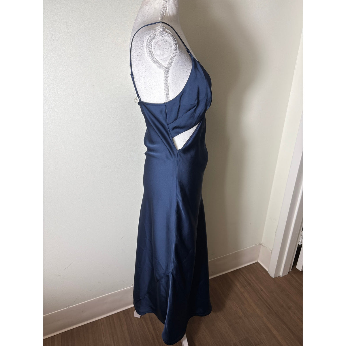 Jonathan Simkhai Navy Blue Spaghetti Strap Slip Dress Sz S