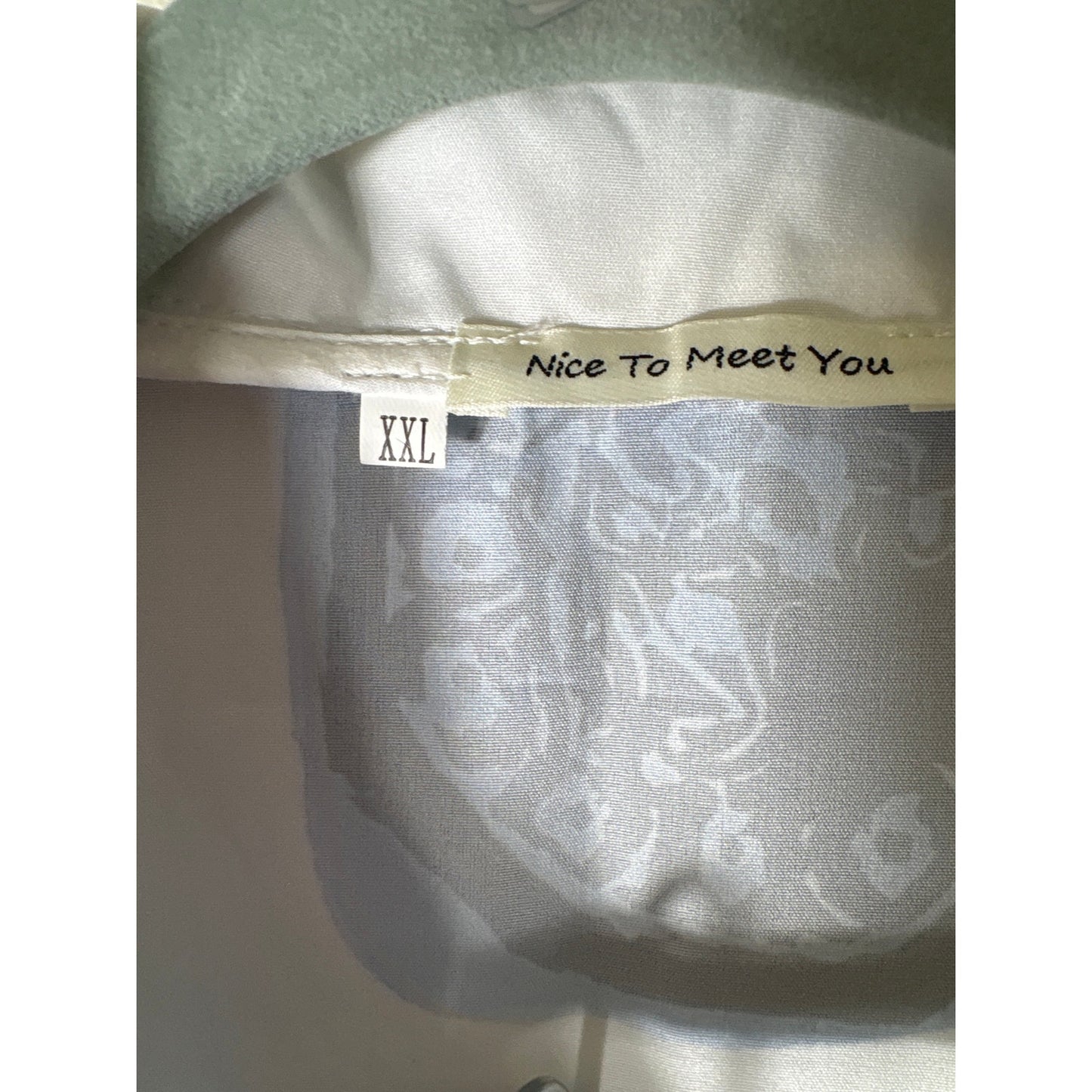 Nice to Meet You Blue and White Lounge Wear Set Sz XXL