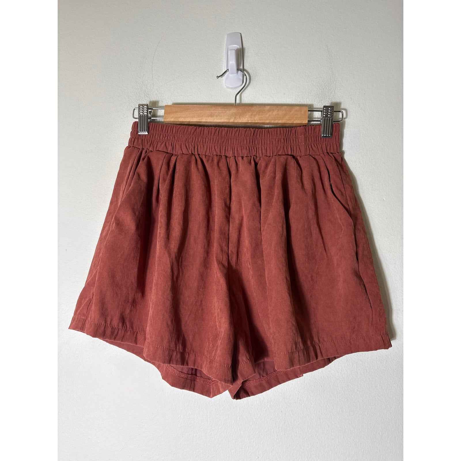 Buru Rusty Red hort Sleeve Top and Shorts Set Sz S