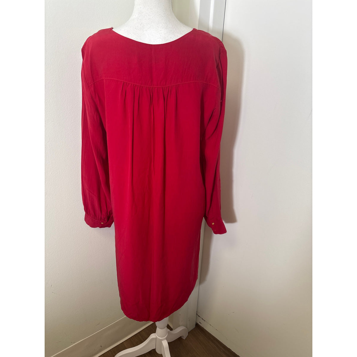 Amanda Uprichard Red Silk Shift Dress Sz L