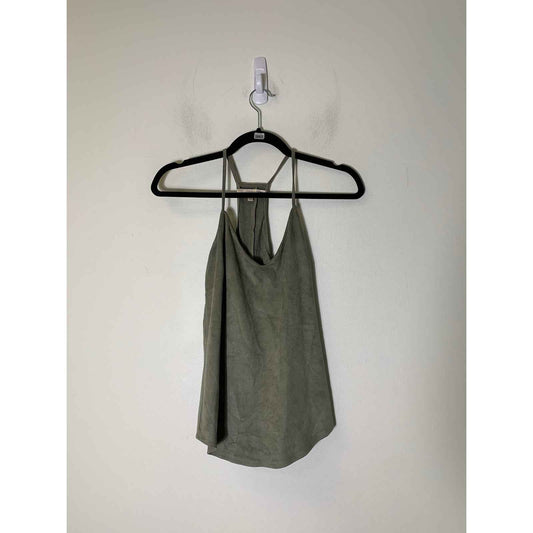 Lavender Brown Sage Green Faux Suede Racerback Tank Sz XS